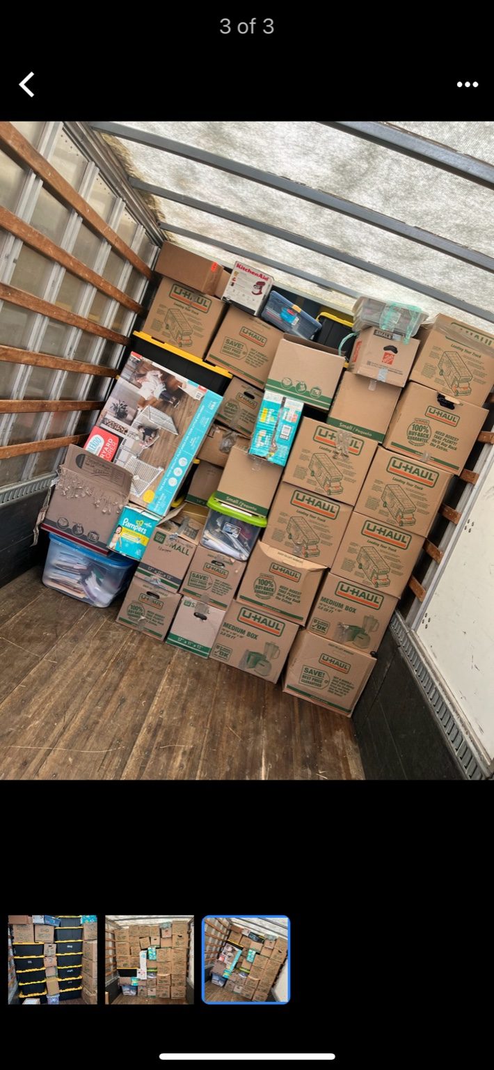 Loaded moving truck